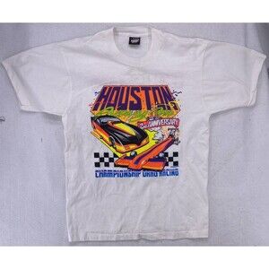 Houston Raceway Park Neon Racing Shirt Men L USA Made 2 Sided 2nd Anniversary